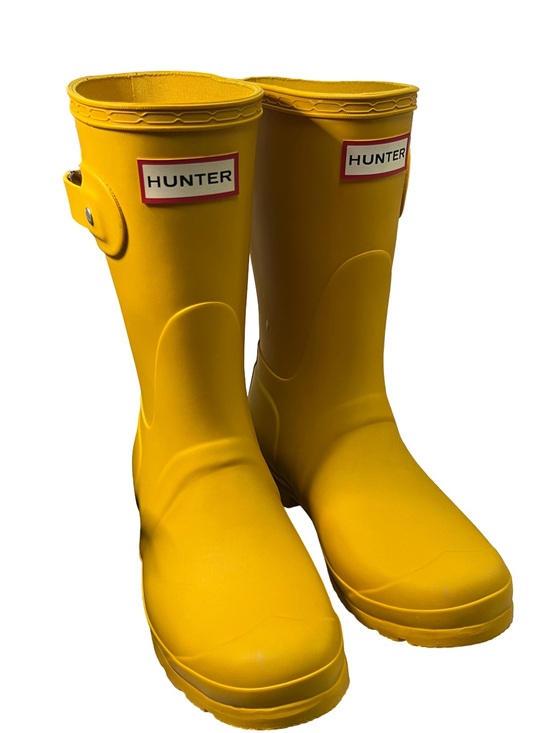 Hunter Shoes - EUC Hunter Original Short Back Adjustable Rain Boots Yellow Women’s Size 7